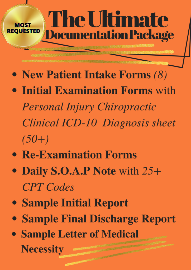 Ultimate Chiropractic Personal Injury Documentation image with writing